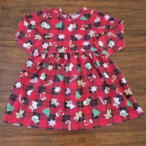 Girls Red Plaid Christmas Cotton Dress Size 24M